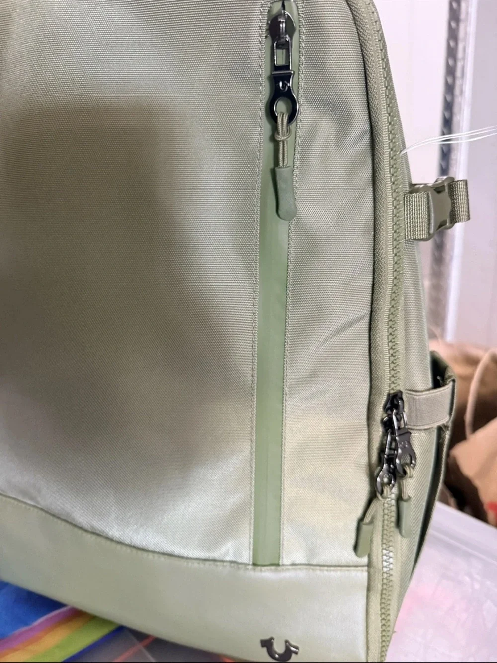 True Religion Dome Backpack in olive green.